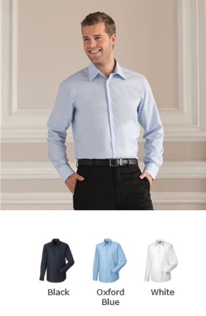 Russell's 922M Men's l/ Sleeve Easy Care Tailored Oxford  Russell's 922M Men's l/ Sleeve Easy Care Tailored Oxford